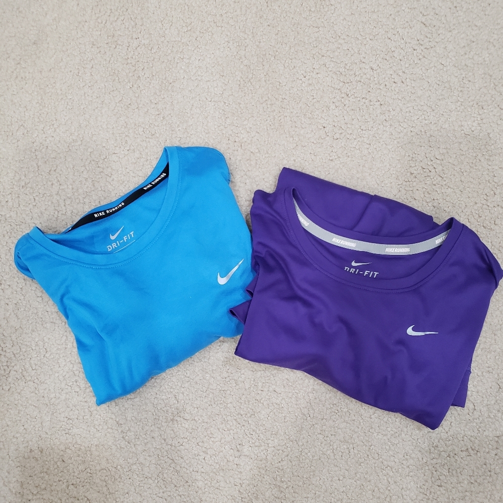 Bundle of 2 Nike long sleeve Dri-Fit running shirts